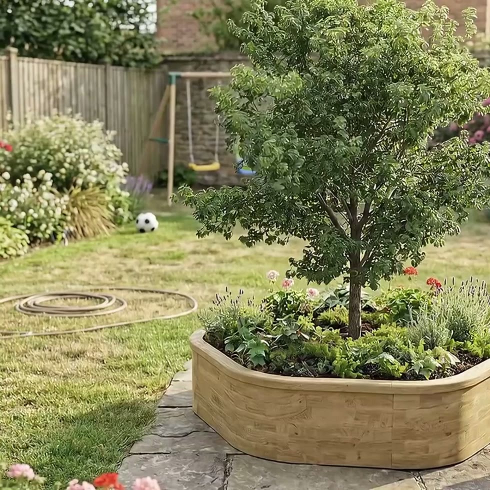 Beeteinfassung für Baum - Hoch / 2.42 x 2.25 x 0.55m