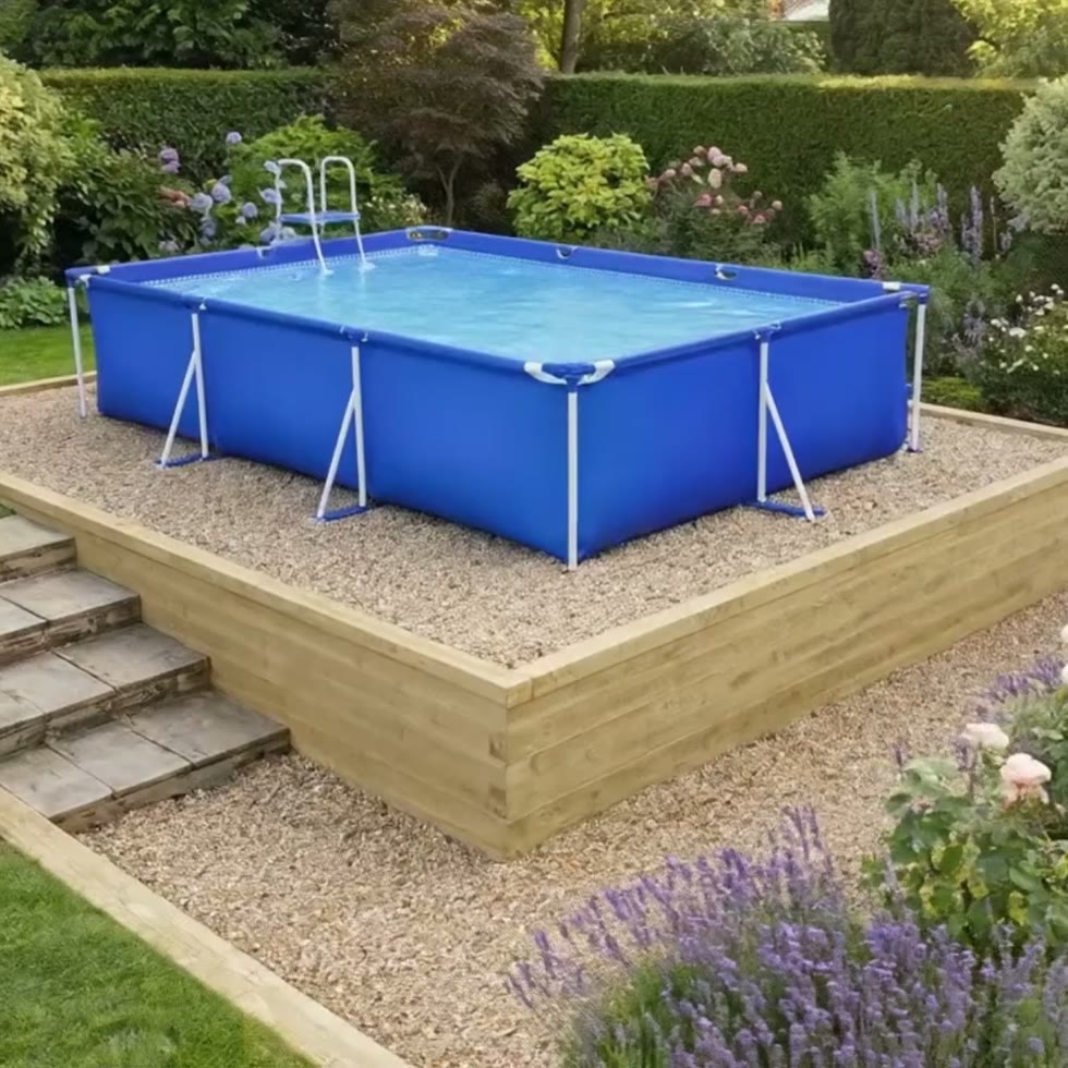 Oberirdische Pool-Basis für Hanggärten / 4,125 x 4,125 x 0,65 m