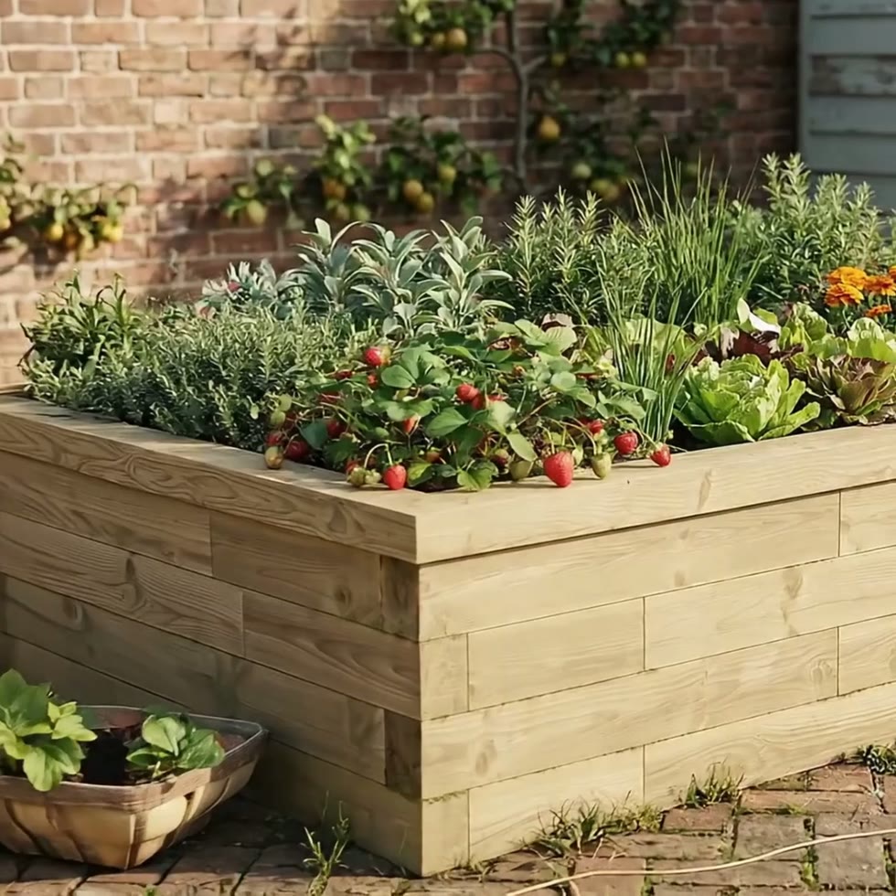 Schrebergarten Hochbeet / 2.025 x 1.2 x 0.45m