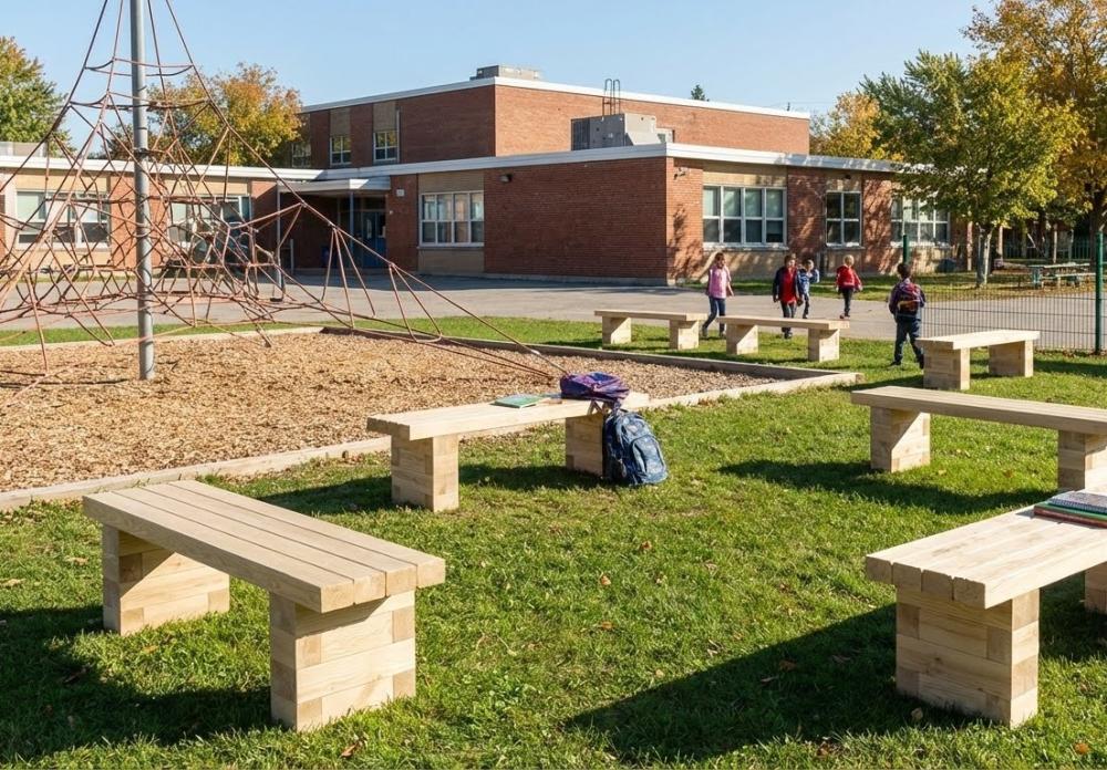 Schul-Hochbeete aus WoodBlocX