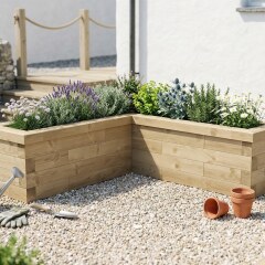 Hochbeet L-Form / 1,5 x 1,5 x 0,45 x 0,45 m