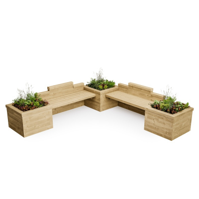 Double Planter Seat For Kids / 3.0 x 3.0 x 0.65m