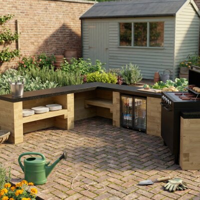 Modulare Outdoor-Küche / 2,25 x 2,078 x 1,478 x 0,60 m (ohne Arbeitsplatte)