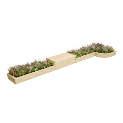 Curved Corner Border Planter with Seating