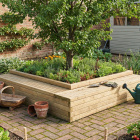 Beeteinfassung für Baum - Bank / 2.7 x 2.7 x 0.55m