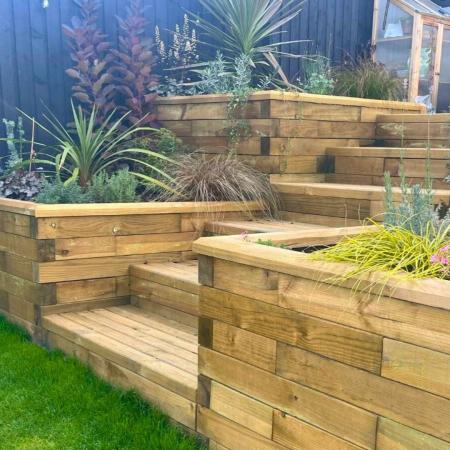 Mehrstufige Gartendesigns mit WoodBlocX
