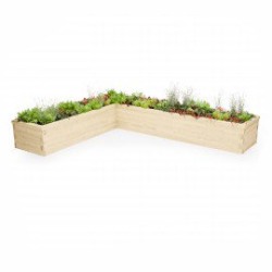 L shaped raised beds